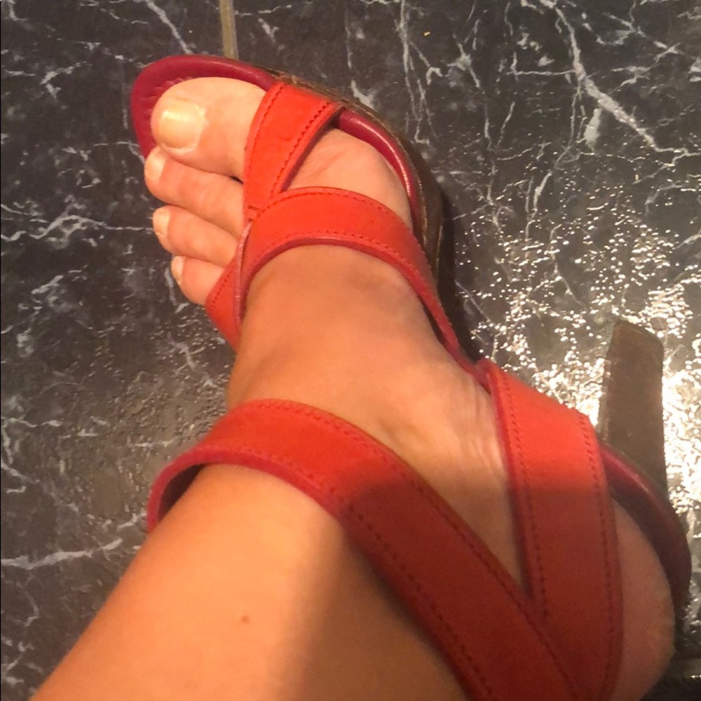 YSL Tom Ford Red strappy sandal red leather